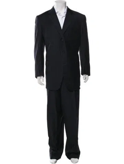 Pre-owned Ermenegildo Zegna Wool Striped Two-piece Suit In Black
