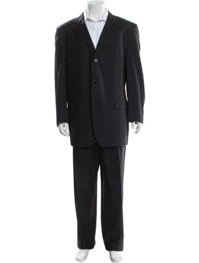 Pre-owned Ermenegildo Zegna Wool Striped Two-piece Suit In Blue