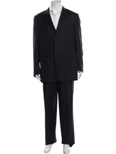 Pre-owned Ermenegildo Zegna Wool Striped Two-piece Suit In Blue