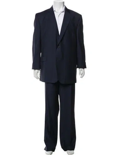 Pre-owned Ermenegildo Zegna Wool Striped Two-piece Suit In Blue