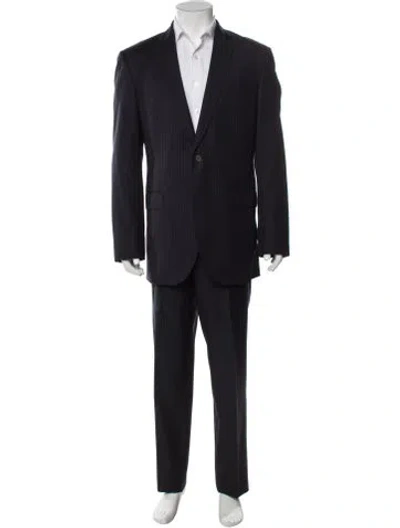 Pre-owned Ermenegildo Zegna Wool Striped Two-piece Suit In Gray
