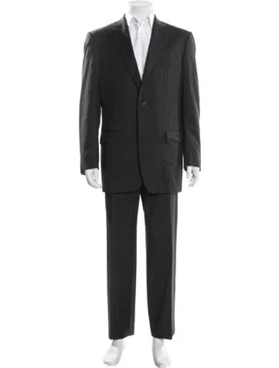 Pre-owned Ermenegildo Zegna Wool Striped Two-piece Suit In Gray