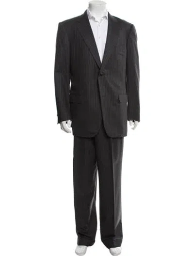Pre-owned Ermenegildo Zegna Wool Striped Two-piece Suit In Gray