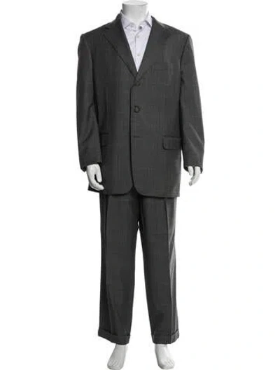 Pre-owned Ermenegildo Zegna Wool Tweed Pattern Two-piece Suit In Grey