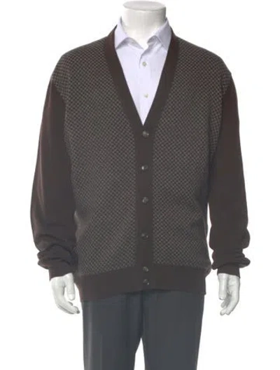 Pre-owned Ermenegildo Zegna Wool V-neck Cardigan In Gray