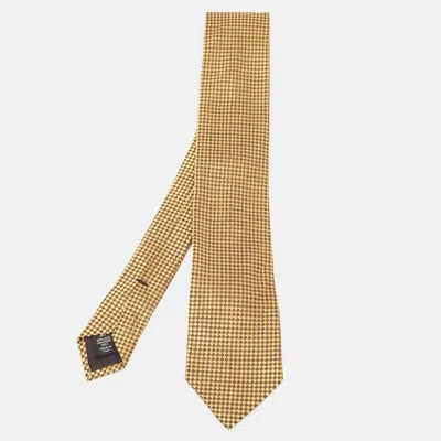 Pre-owned Ermenegildo Zegna Yellow Jacquard Silk Tie