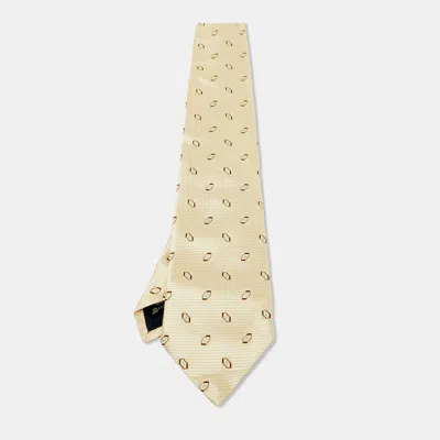 Pre-owned Ermenegildo Zegna Yellow Patterned Silk Classic Tie