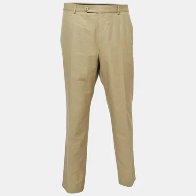 Pre-owned Ermenegildo Zegna Zegna Su Misura Light Brown Cotton Trousers Xxl