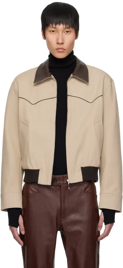 Ernest W Baker Beige Western Harrington Jacket