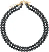 Ernest W Baker Black Agate Pearl Necklace In Black