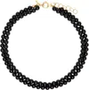Ernest W Baker Black Agate Pearl Necklace In Black