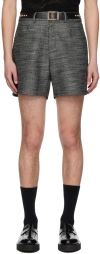 Ernest W Baker Five-pocket Tailored Shorts In Black & White Twill
