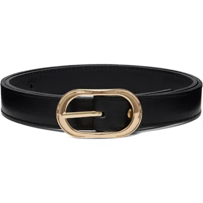 Ernest W Baker Black Buckle Belt In Black Leather