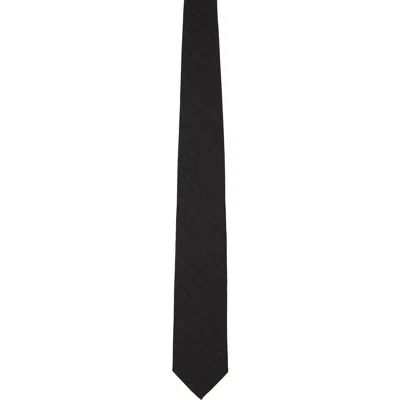 Ernest W Baker Black Classic Tie In Black & Camel Stripe