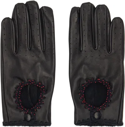 Ernest W Baker Black Driving Gloves