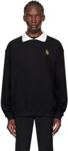 Ernest W Baker Black Golf Polo In Black W/ White