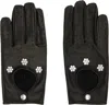 Ernest W Baker Black Floral Studded Appliqué Driving Gloves