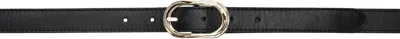 Ernest W Baker Black Gold Buckle Belt In Black Leather