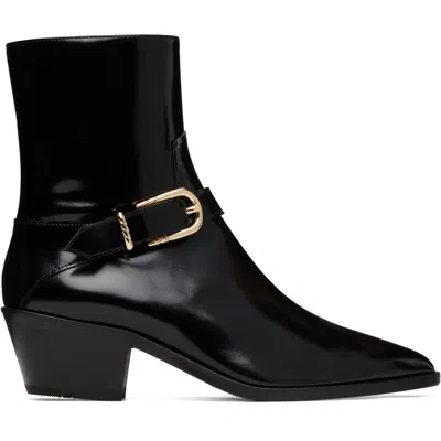 Ernest W Baker ブラック Gold Buckle ウエスタンブーツ In Black