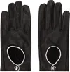 Ernest W Baker Black Leather Driving Gloves In Black