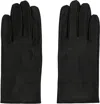 Ernest W Baker Black Leather Gloves In Black