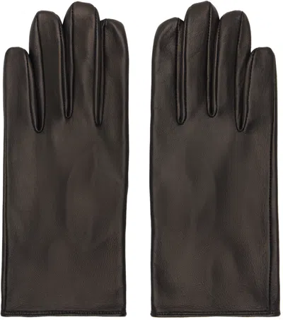 Ernest W Baker Black Leather Gloves