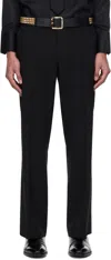 Ernest W Baker Black Loose Fit Flare Trousers In Black