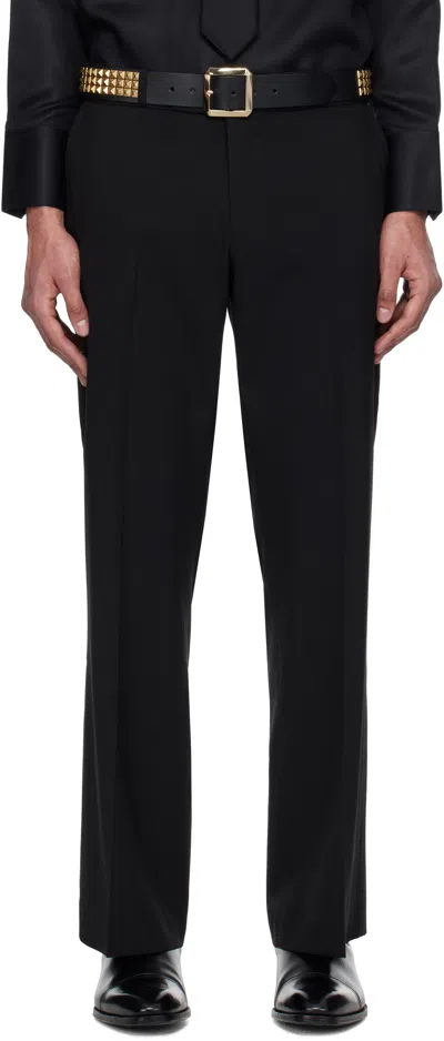 Ernest W Baker Black Loose Fit Flare Trousers