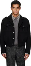 Ernest W Baker Black Military Bomber Jacket In Black