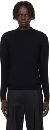 Ernest W Baker Black Mock Neck Cable-knit Sweater In Black