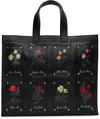 Ernest W Baker Black Patched Rose Shopper Tote