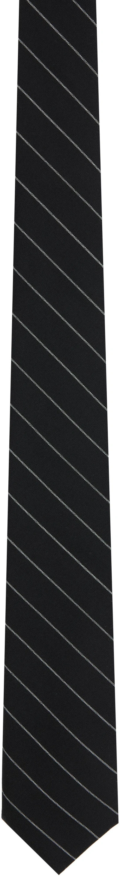 Ernest W Baker Black Pin Stripe Tie