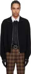 Ernest W Baker Black Pin Stripe Track Jacket In Black Pin Stripe