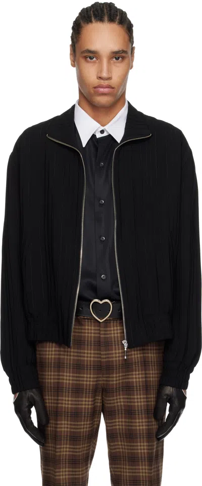 Ernest W Baker Black Pin Stripe Track Jacket