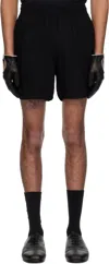 Ernest W Baker Black Pin Stripe Track Shorts In Black Pin Stripe