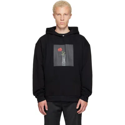 Ernest W Baker Black Rose Print Hoodie
