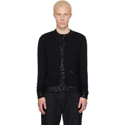 Ernest W Baker Black Sequin Trim Cardigan