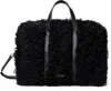 Ernest W Baker Black Shearling Duffle Bag In Black Shearling