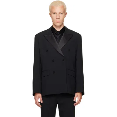 Ernest W Baker Black Six Button Double Breasted Blazer