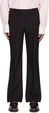 Ernest W Baker Black Stripe Trousers In Red Pin Stripe