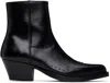 Ernest W Baker Black Studded Western Boots In Black W/ Black Studs