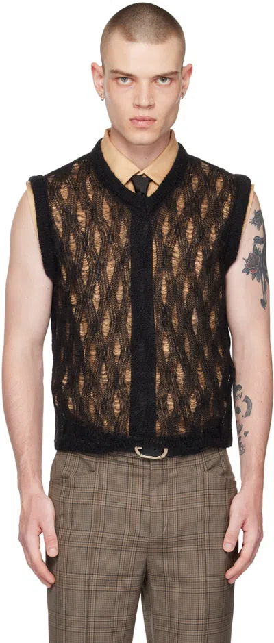 Ernest W Baker Black V-neck Vest