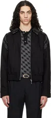Ernest W Baker Black Varsity Jacket In Black