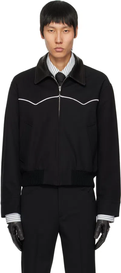 Ernest W Baker Black Western Harrington Jacket