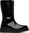 Ernest W Baker Black Zipp Boots In Multi