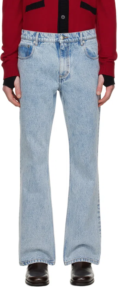 Ernest W Baker Blue Flared Jeans In Light Blue