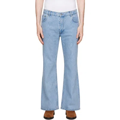 Ernest W Baker Blue Flare Jeans In Light Blue Organic D