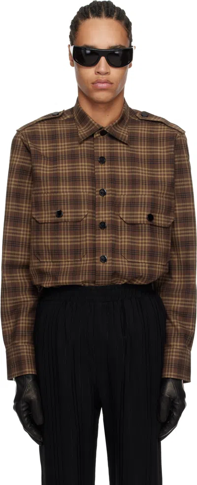 Ernest W Baker Brown Check Overshirt
