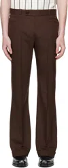 Ernest W Baker Brown Cuffed 70's Trousers In Brown