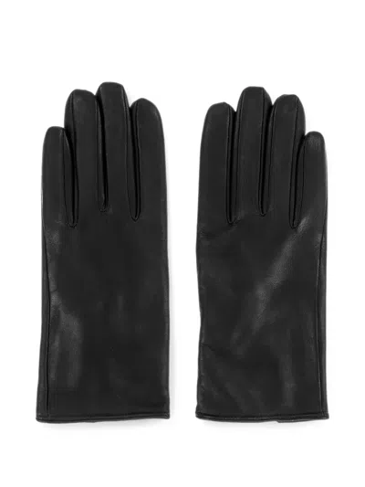 Ernest W Baker Cashmere-lined Leather Gloves In Black
